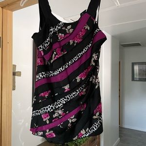 White House Black Market Jungle Dressy Blouse Tank